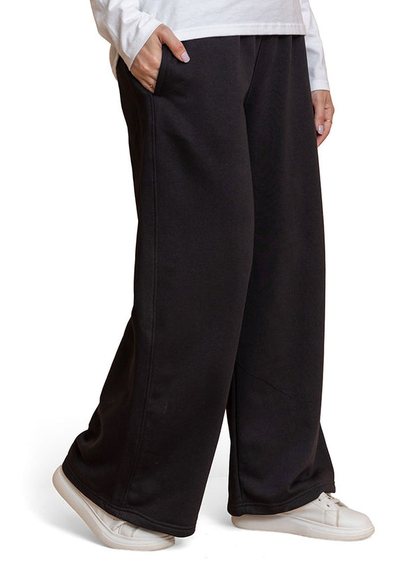 بنطلون وايد ليج ملتون- اسود